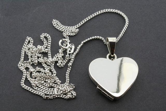 Sterling Silver Heart Locket Pendant Necklace with 60cm Link Chain - Perfect for Valentine's Day Gifts, Anniversary Presents & Romantic Occasions
