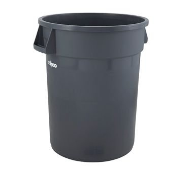 Winco PTC-32G 32-Gallon Grey Trash Can with Lid - Heavy Duty Commercial Kitchen Garbage Bin for Restaurant, Office, Home & Outdoor Use