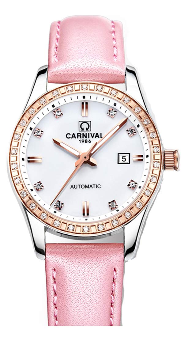 FANMIS Luxury Women's Automatic Mechanical Watch - Stainless Steel, Rhinestone, Luminous & Waterproof - Perfect for Formal Events, Parties & Everyday Wear