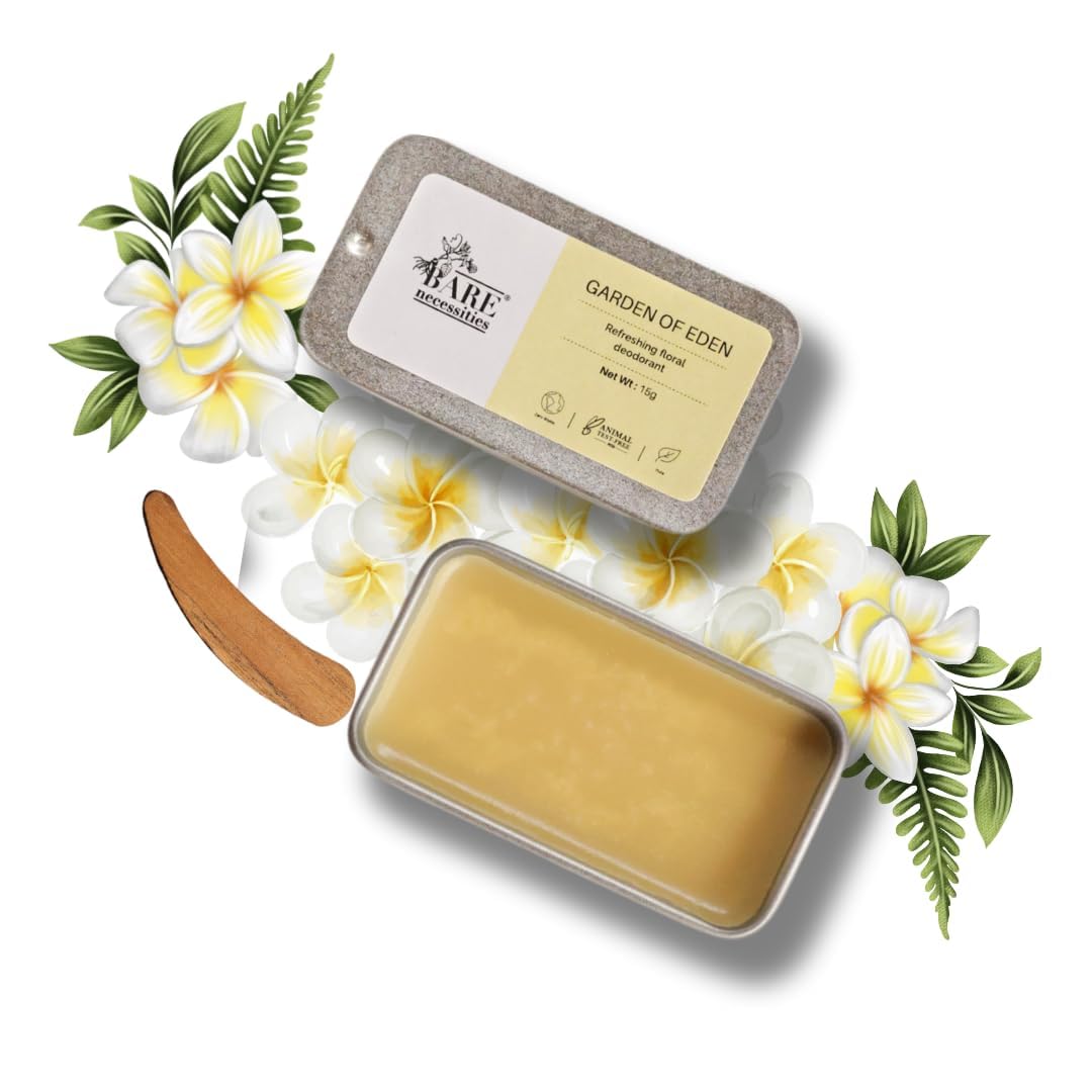 BareNecessities Garden of Eden Solid Perfume & Deodorant for Women | Natural Floral Fragrance, Sweat & Odor Control | Aluminum, Alcohol & Paraben-Free, Organic | Travel-Friendly Mini Size (15g) | Perfect for Daily Use, Gym, Work & Travel