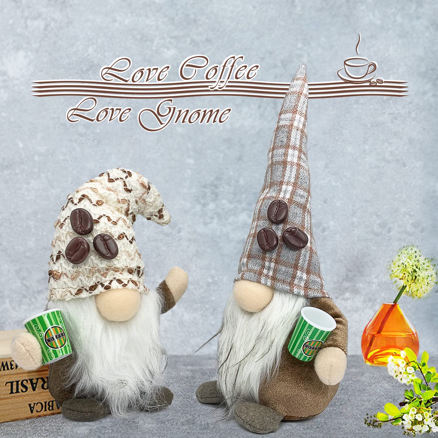 Handmade Coffee Gnomes - Rustic Espresso Decor for Barista & Kitchen