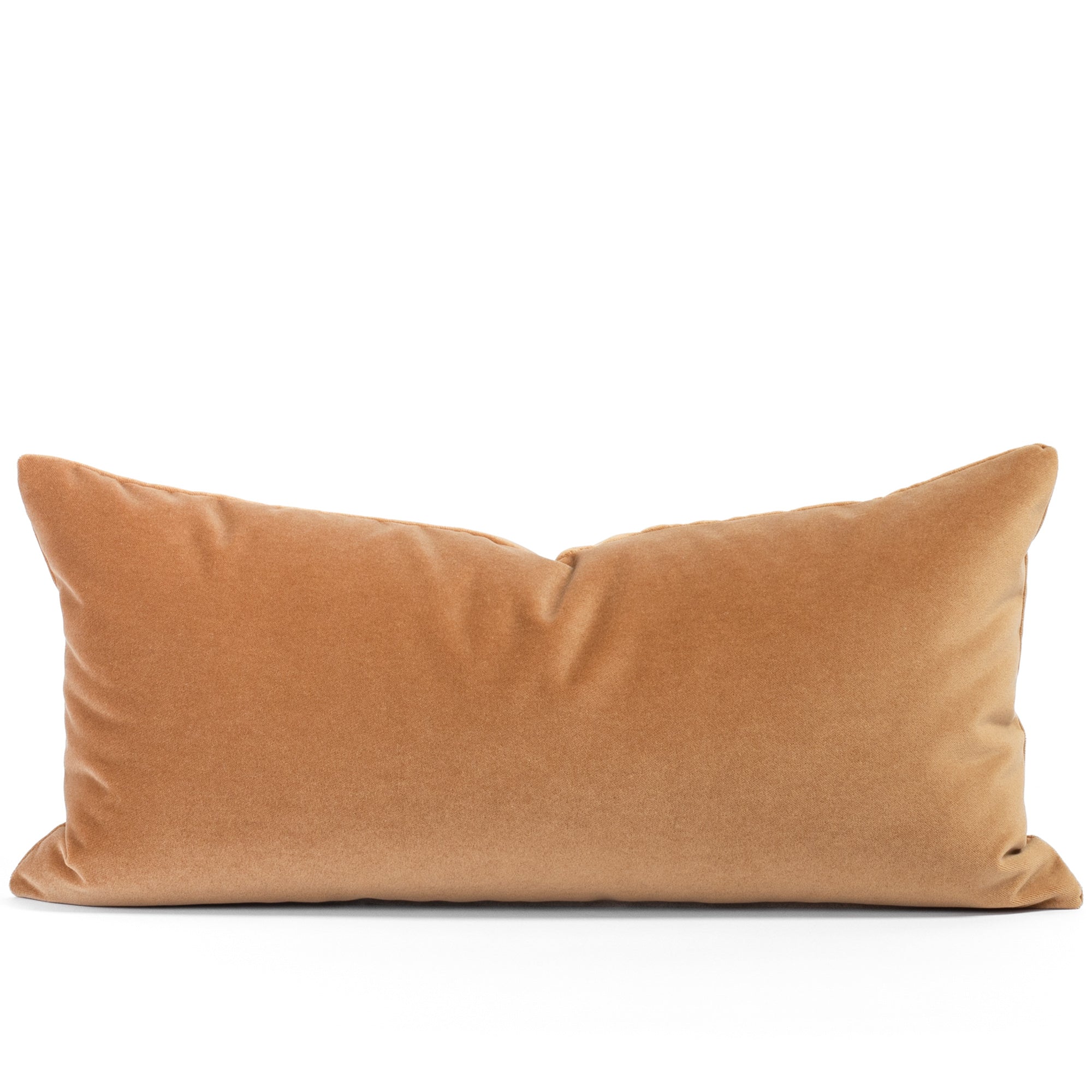 Valentina Velvet 12x24 Lumbar Pillow in Nutmeg - Soft Decorative Cushion for Sofa, Bed & Home Decor