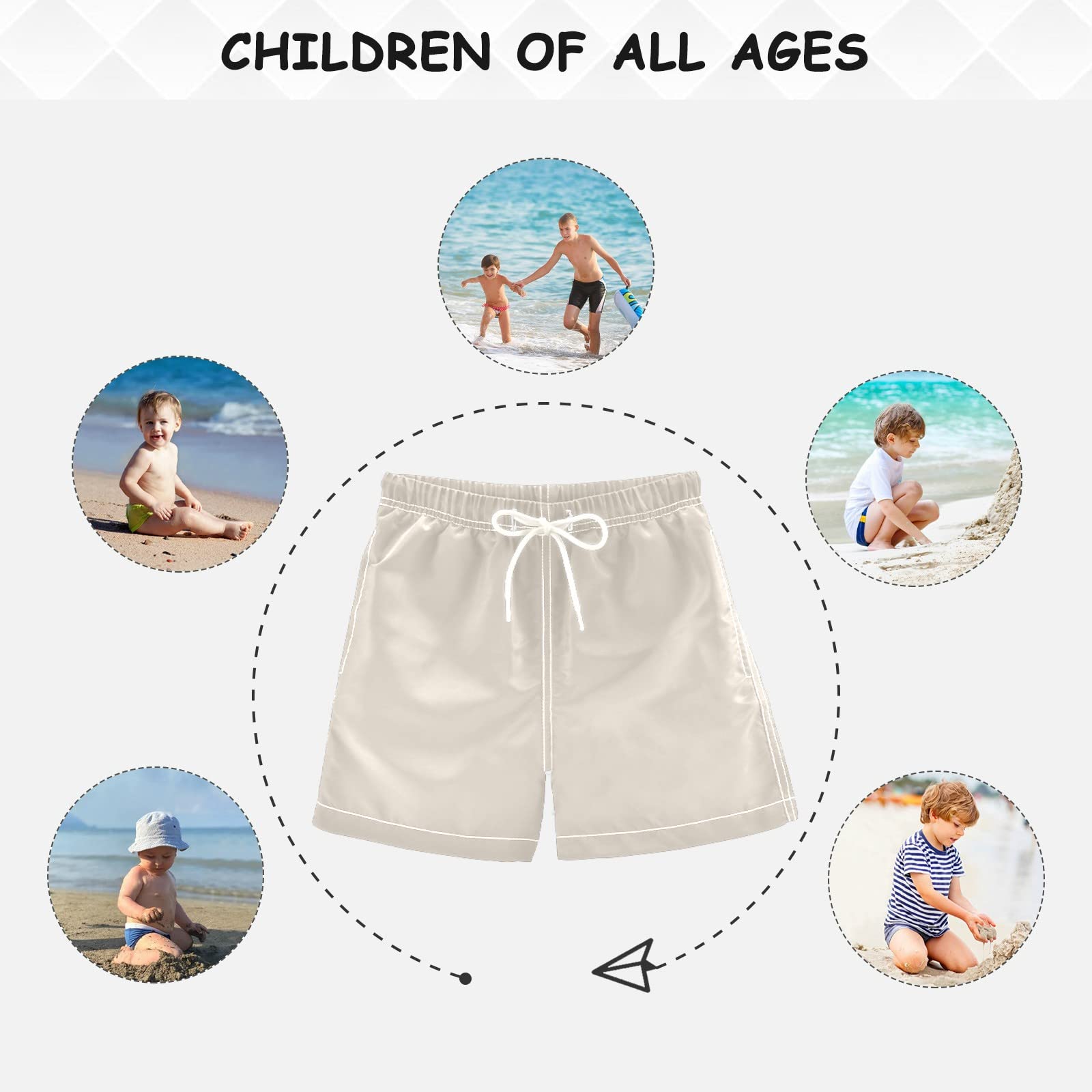 DOMIKING Boys' Swim Trunks with Mesh Lining - Quick Dry for Beach & Pool Play