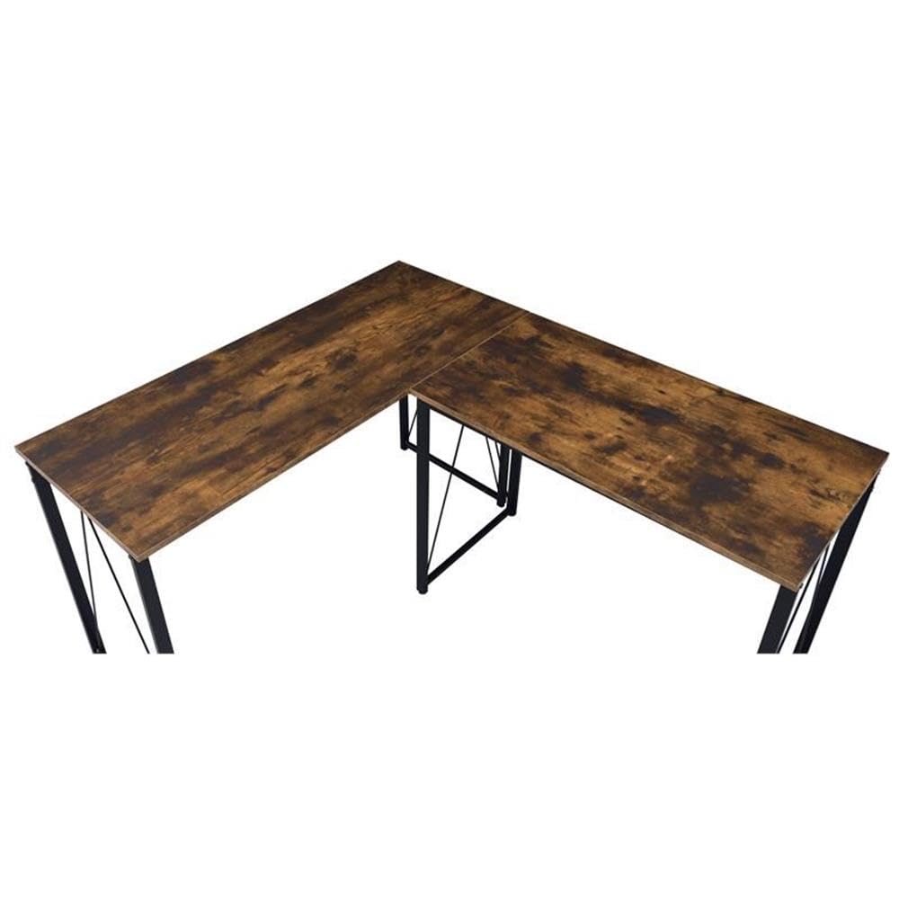 Acme Zaidin Wooden Rectangle Writing Desk - Weathered Oak & Black Finish, Home Office Desk for Study, Work, and Remote Learning