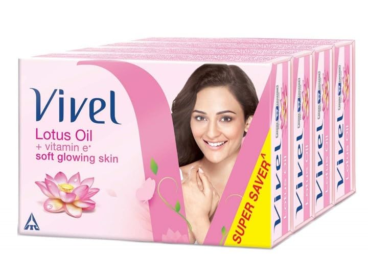 Vivel Lotus Oil Bathing Bar, 100g (Pack of 4) - Moisturizing & Aromatic Soap for Dry Skin - Perfect for Spa, Bath & Gift Sets