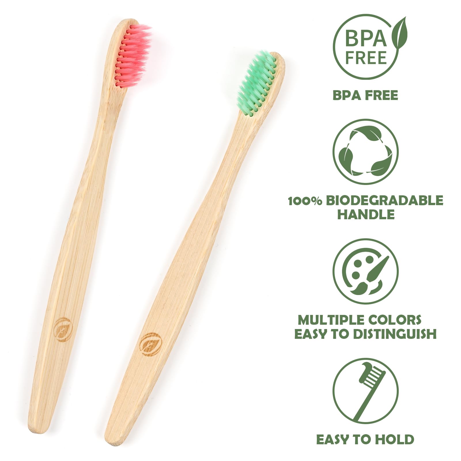 36 PCS Bamboo Toothbrushes for Kids - Eco-Friendly Natural Wooden Toothbrushes Bulk Pack, BPA Free Soft Bristles, Individually Wrapped | Perfect for Home, Travel, School & Dental Offices