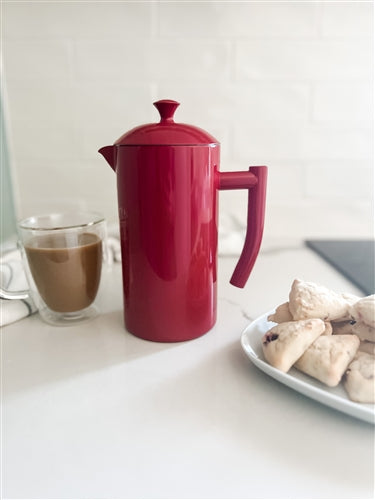 Premium French Press Coffee Maker - 34oz (1L) Stainless Steel with Heat-Resistant Glass, Perfect for Home, Office & Camping - Brew Rich, Bold Coffee & Tea Easily