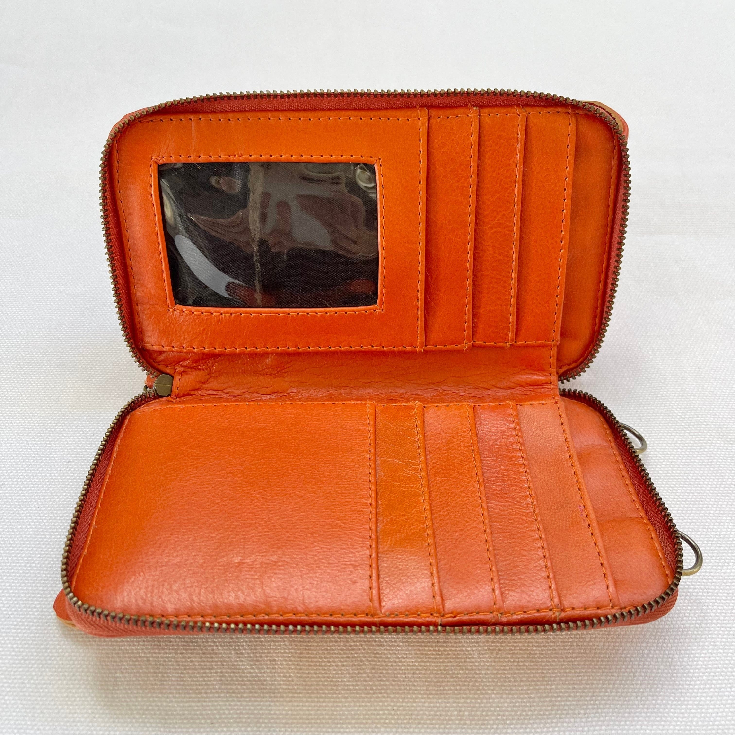 Little & Fox Genuine Leather Crossbody Clutch Bag in Tangerine Orange - Perfect for Parties, Date Nights & Everyday Use