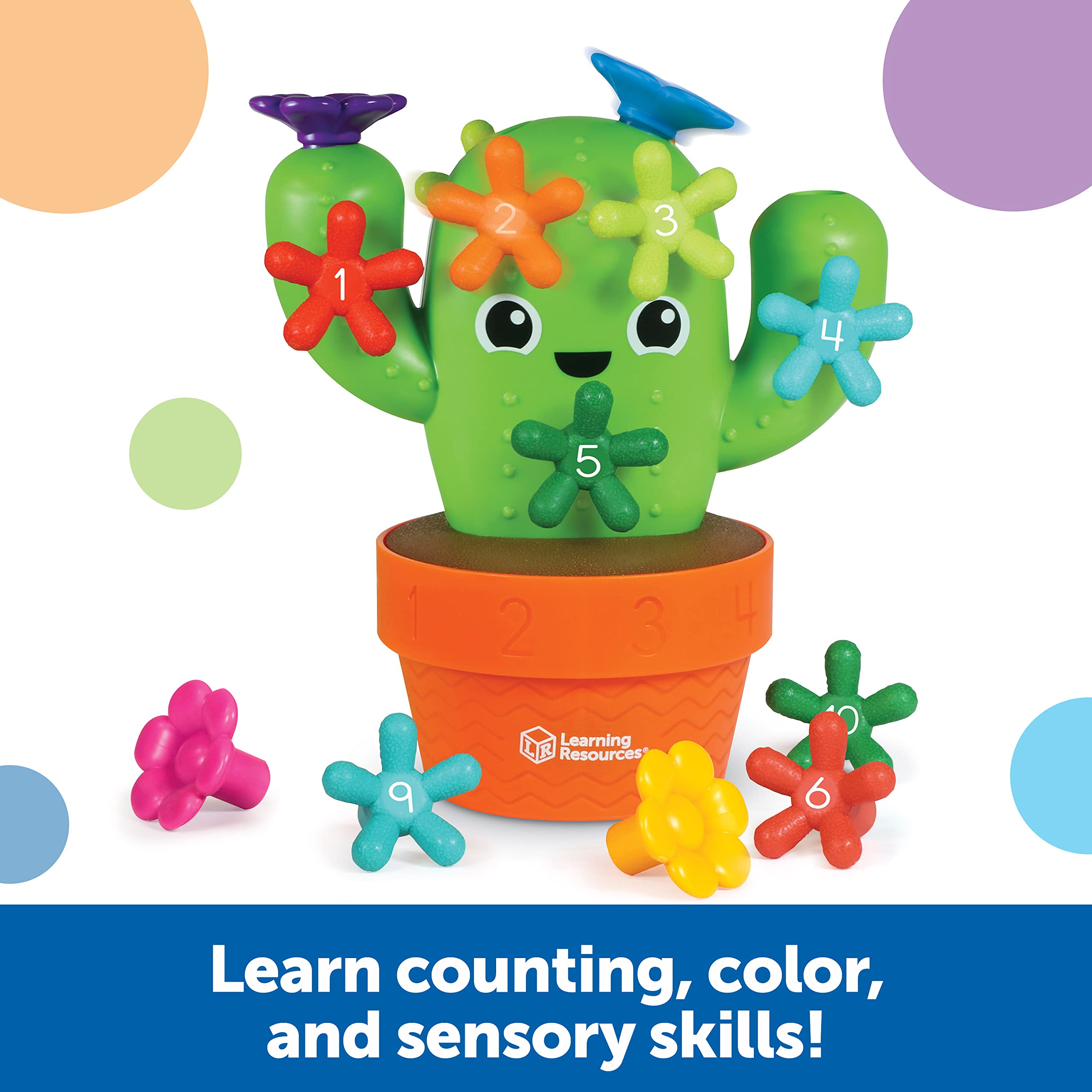 Learning Resources Carlos The Pop & Count Cactus - 16-Piece Educational Toddler Toy for Fine Motor Skills Development, Preschool Learning Activity, STEM Toy for Kids Ages 18+ Months - Perfect for Counting Practice & Sensory Play at Home or Classroom