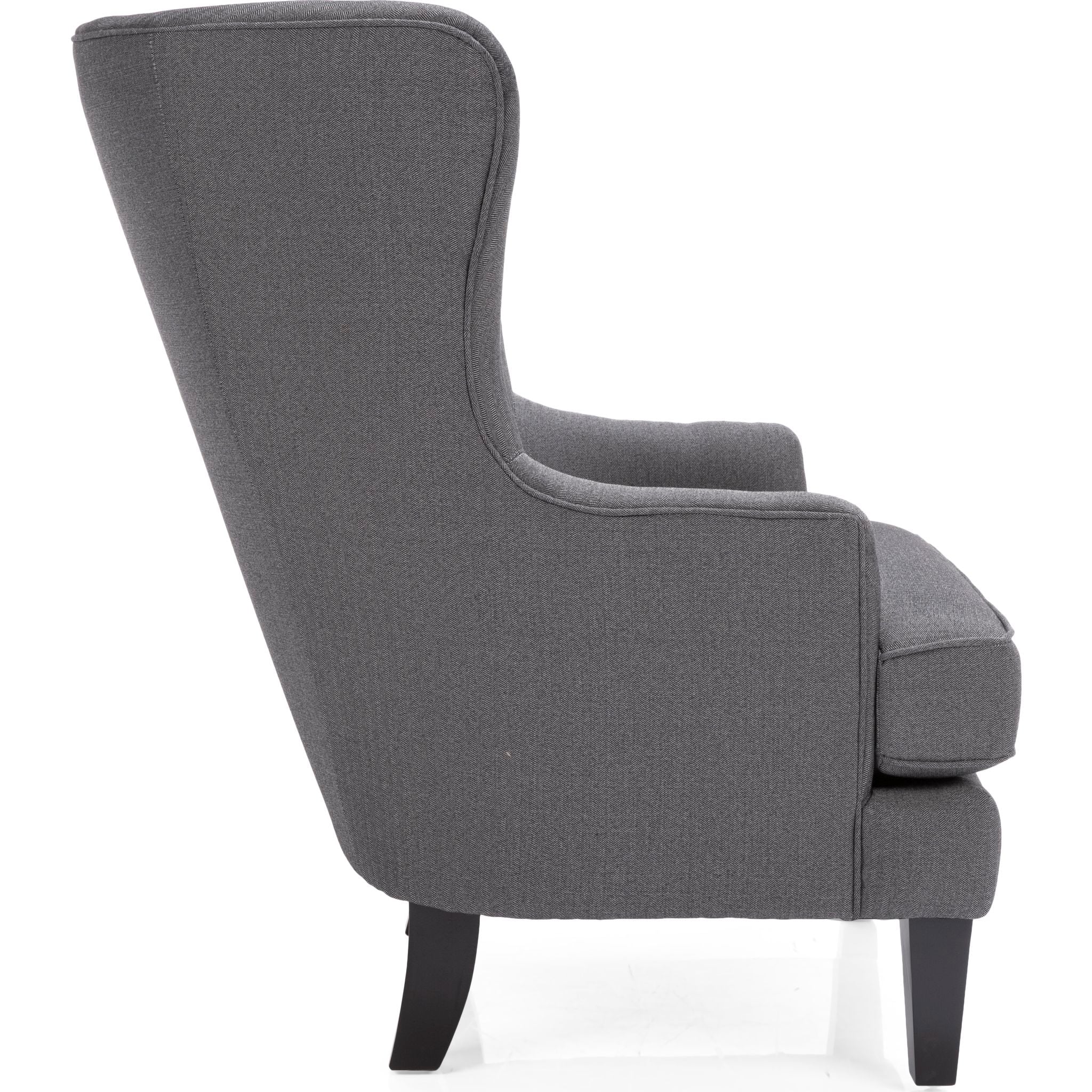 Amanda Accent Chair Rosetta Black - Modern Upholstered Living Room Armchair with Nailhead Trim for Home Office, Lounge & Bedroom Decor