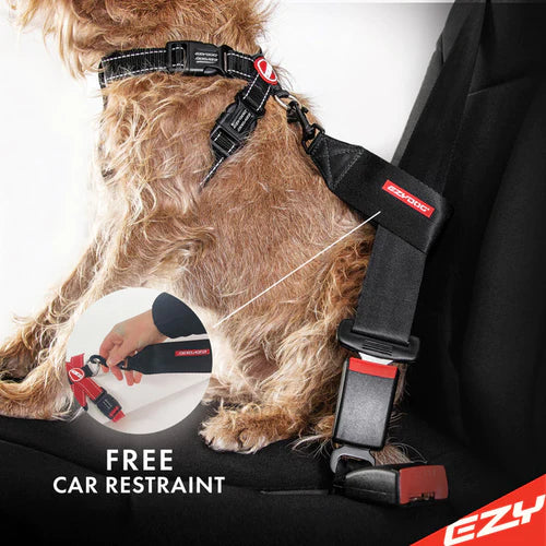 EzyDog Corduroy Chest Plate Harness - Durable & Comfortable Dog Harness for Walking, Running & Hiking - Adjustable Reflective Pet Safety Gear for Small Medium Large Dogs