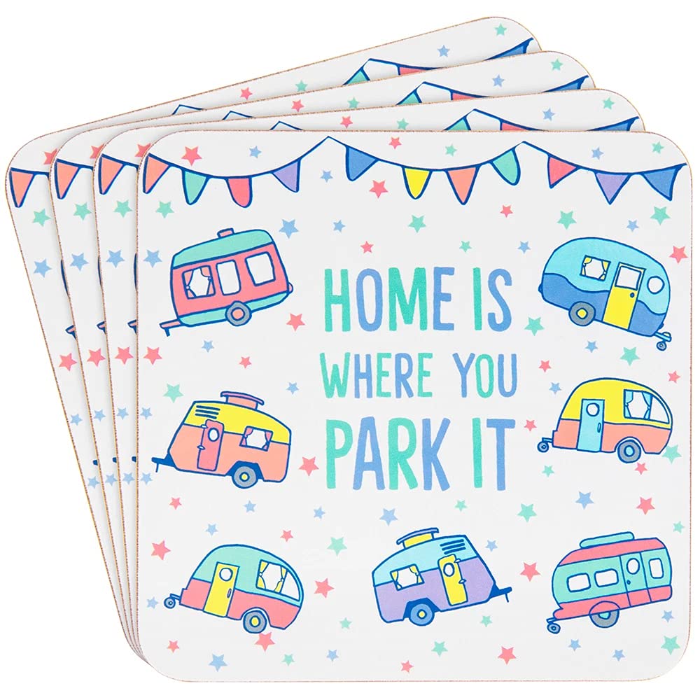 Caravan Coasters Set of 4 - Non-Slip RV Cup Holders for Travel & Camping - Perfect for Road Trips, Picnics & Outdoor Adventures