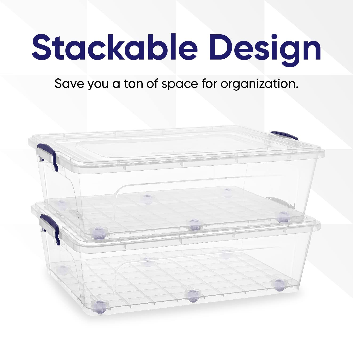 Superior Clear Plastic Storage Bins with Lids - 42 Quart Stackable Organizing Containers (2 Pack) | BPA Free & Odorless | Perfect for Home Organization, Dorm Rooms, Pantry Storage & Closet Decluttering