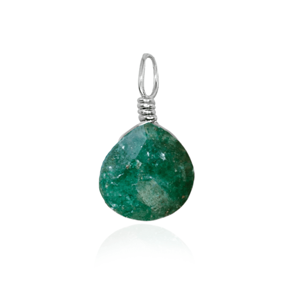 Tiny Aventurine Teardrop Gemstone Pendant Necklace - Natural Green Stone Jewelry for Women - Perfect for Meditation, Yoga & Spiritual Healing
