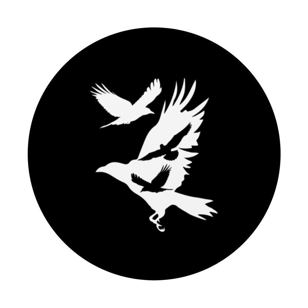 Raven & Crow PopSockets Swappable PopGrip - Blackbird Ornithology Phone Grip for iPhone & Android - Perfect for Bird Lovers, Gothic Style & Nature Enthusiasts