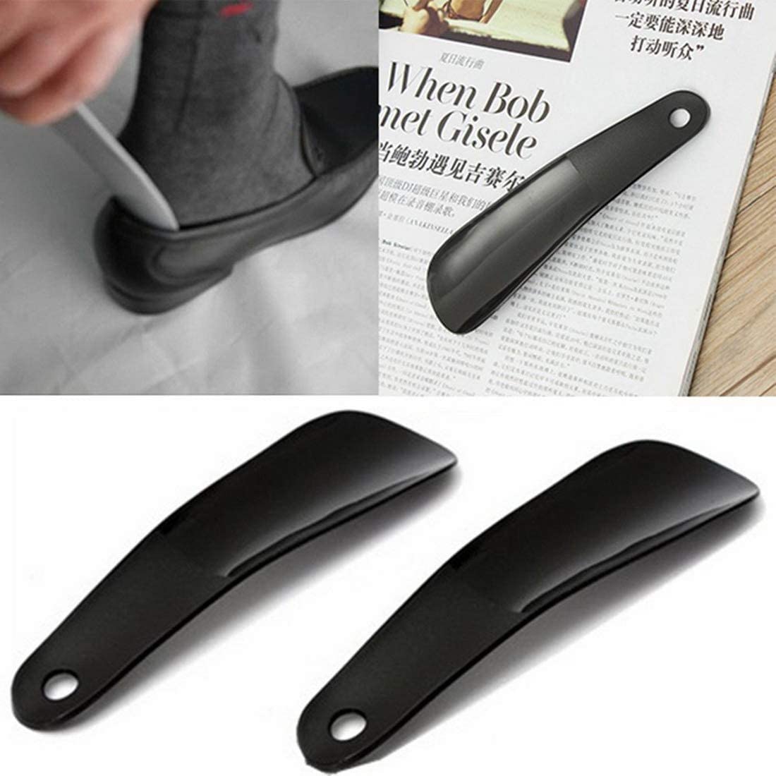 3 Pack Plastic Shoe Horns for Men & Women - Lightweight Travel Shoe Helper - Perfect for Elderly, Kids & Easy Shoe Wearing at Home, Gym or Travel