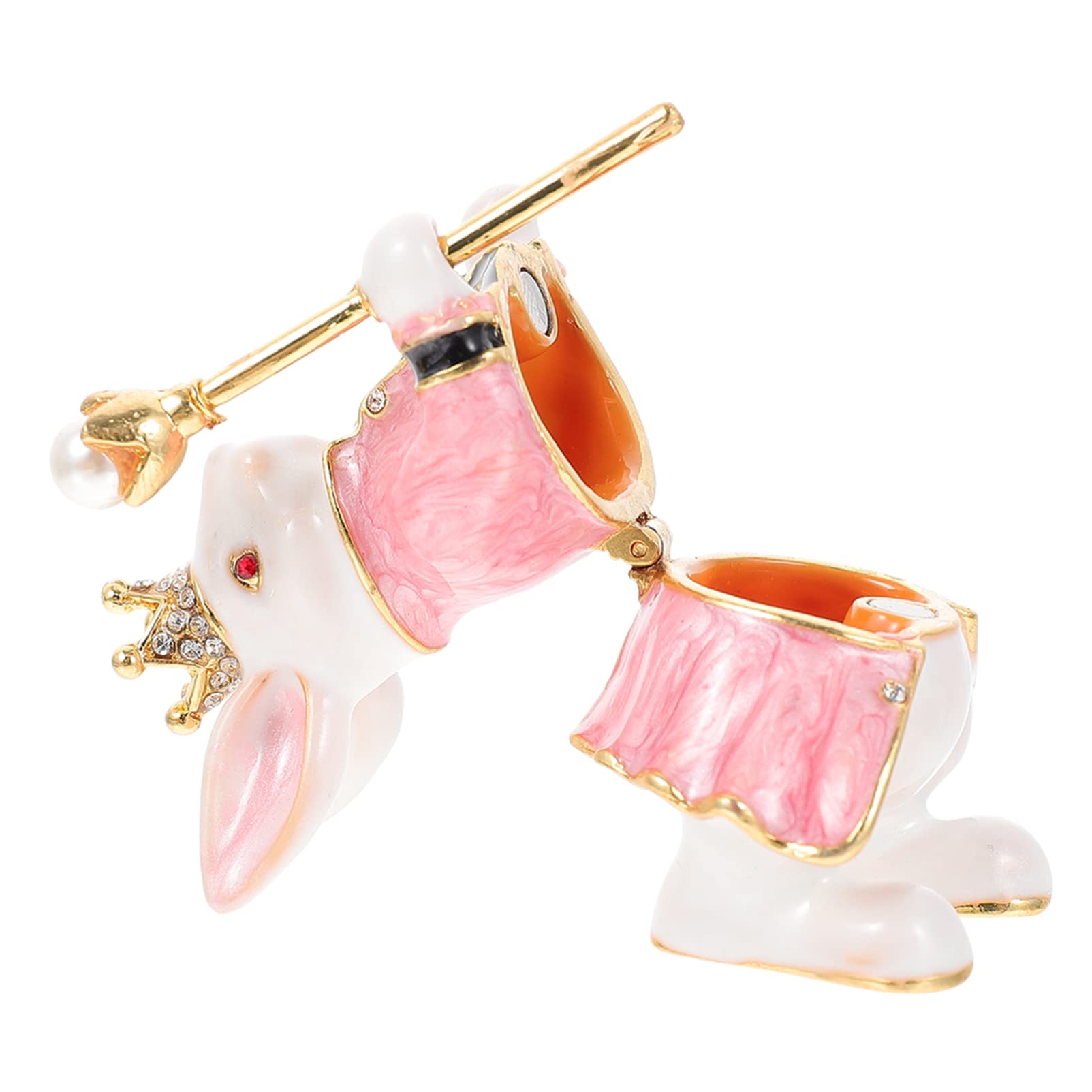 Cabilock Hinged Jewelry Storage Box - Rabbit Bunny Trinket Box for Earrings, Necklaces & Rings - Decorative Animal Figurine & Desk Organizer - Perfect Birthday Gift & Home Decor for Bedroom, Vanity or Office