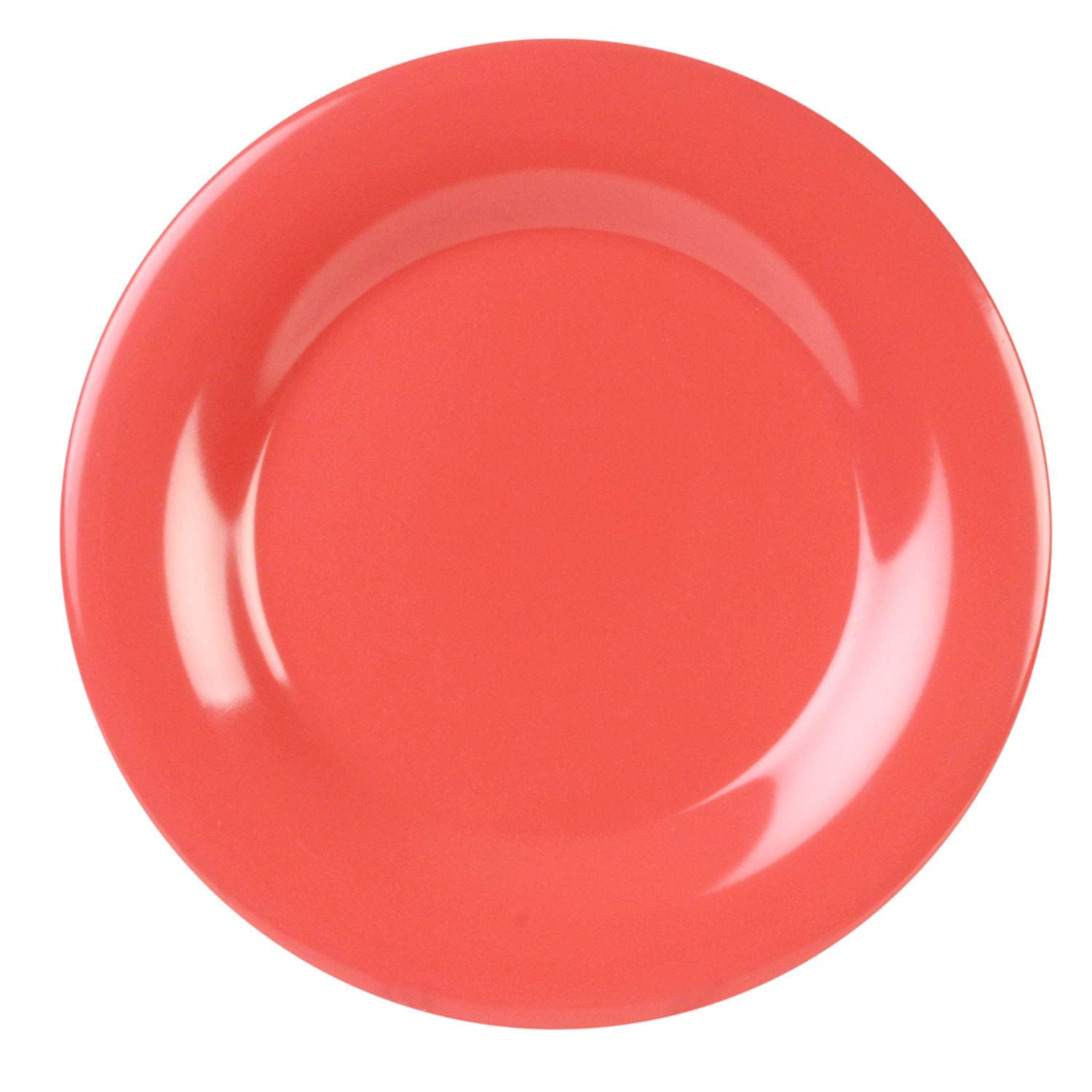 Orange Melamine Dinnerware Set - 5.5 Inch Wide Rim Round Plates (12-Pack) | Durable, Lightweight & Shatterproof Plates for Outdoor Dining, Picnics, BBQs & Camping