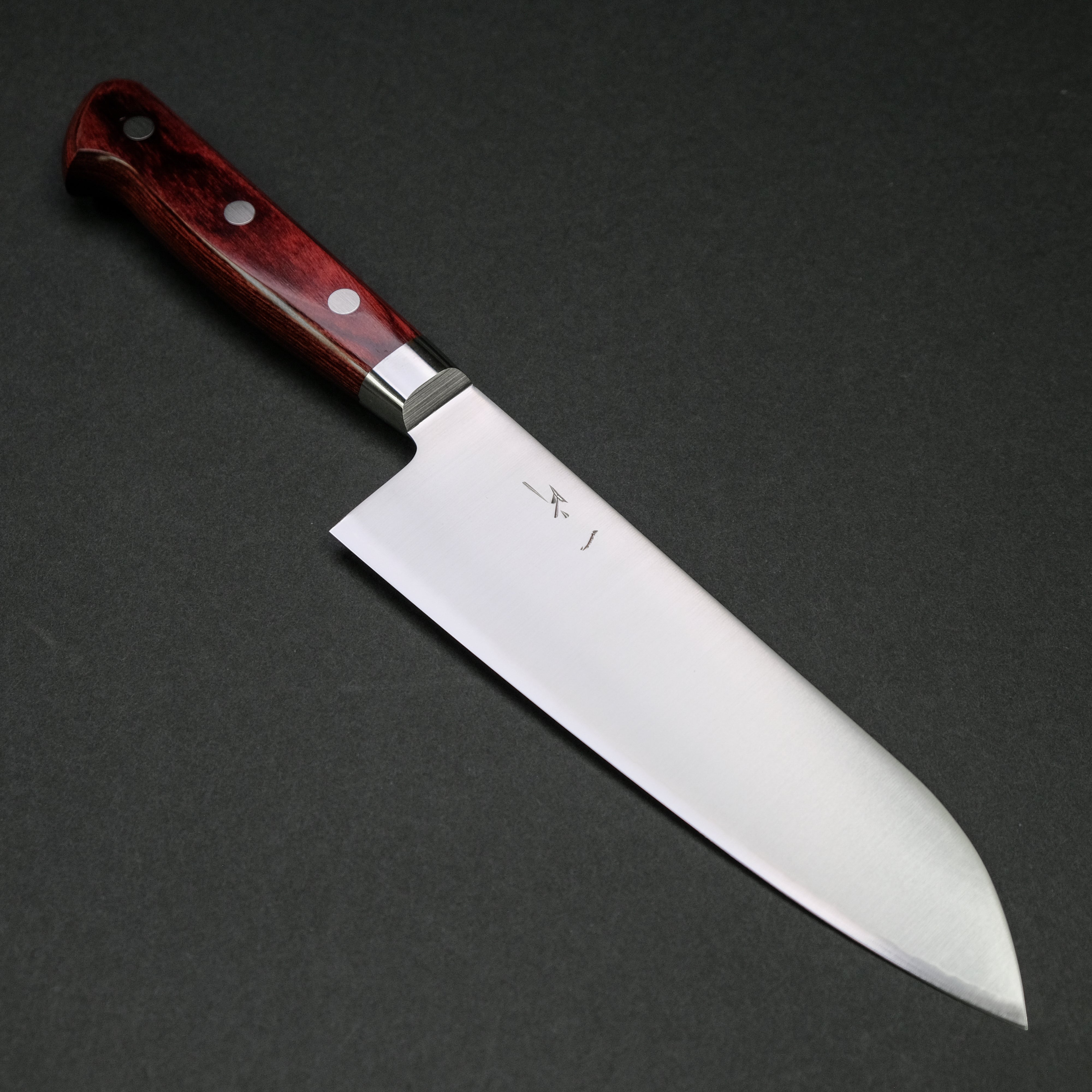 Hitohira TP Santoku Knife 170mm with Wine Pakka Handle - Premium Japanese Kitchen Knife for Slicing, Dicing & Chopping Vegetables, Fruits & Meat