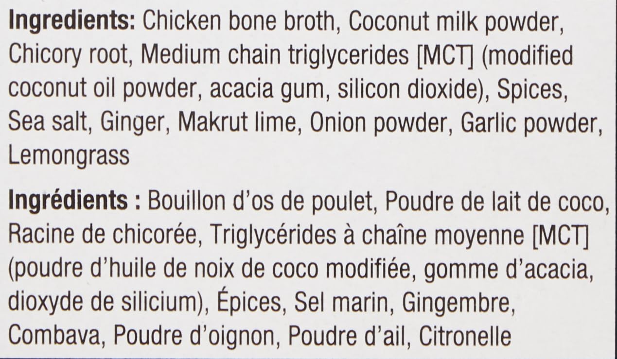 Bone Brewhouse Chicken Bone Broth Protein Powder - Thai Coconut Flavor - Keto Paleo Friendly Instant Soup - 10g Protein, Natural Collagen - Gluten Free Dairy Free - 5 Packets - Perfect for Post-Workout Recovery & Keto Diet Meals
