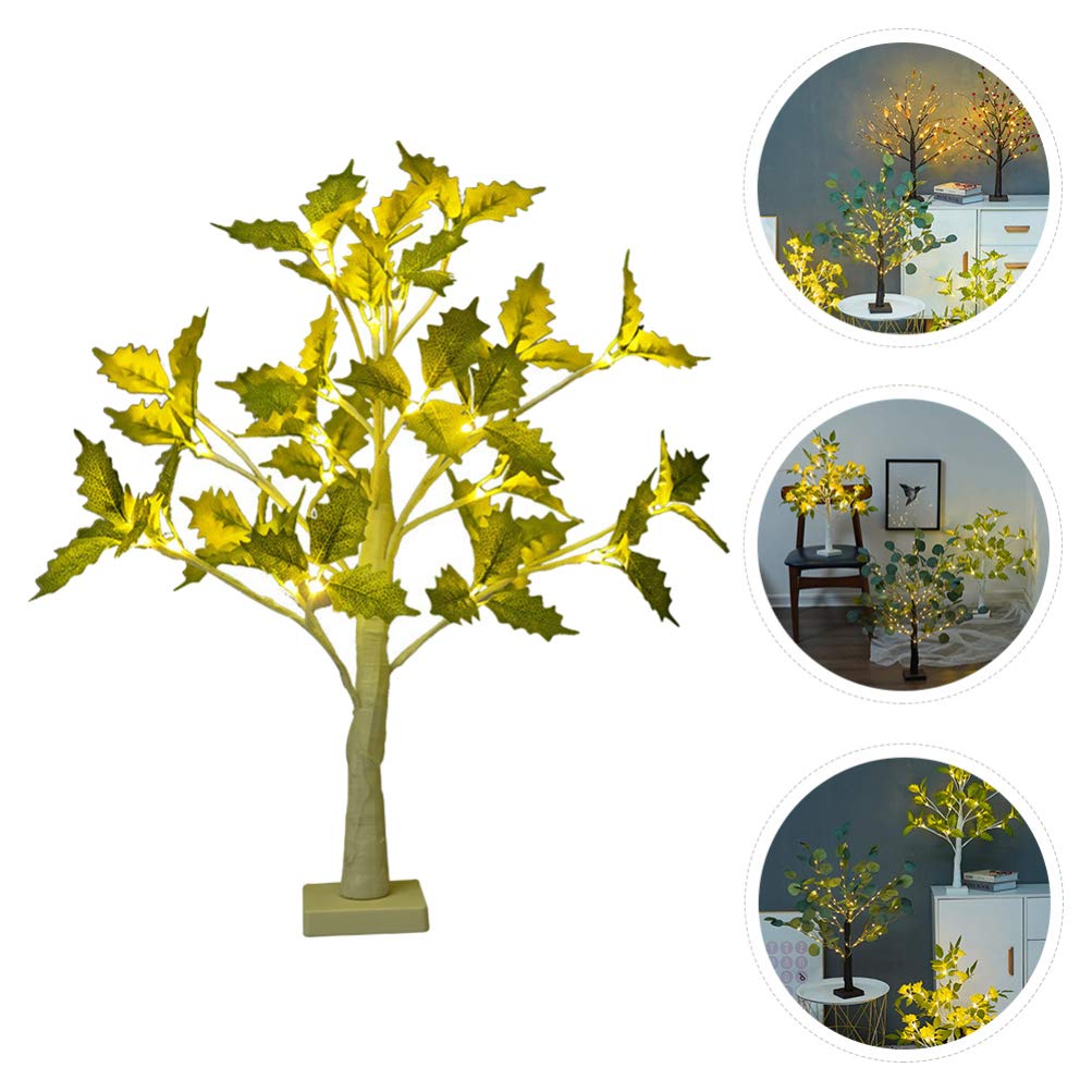 SOLUSTRE Maple Tree LED Night Light - DIY Bonsai Desk Lamp with Warm White Fairy Lights for Home Decor, Bedroom, Living Room, Office & Gift Giving