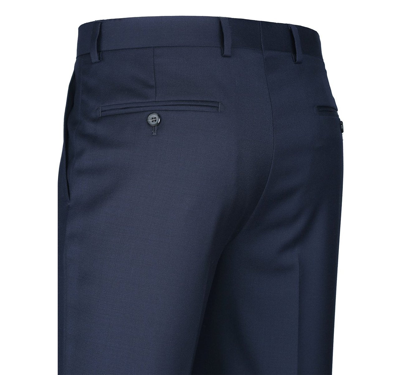 Alessandro Vitello by Renoir Blue Regular Fit Flat Front Wool Suit Pants 508 19 | Premium Men's Dress Pants for Business, Office & Formal Occasions