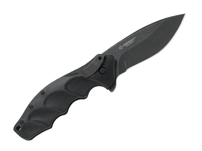 CRKT Foresight EDC Assisted Opening Folding Pocket Knife - Black Blade, IKBS Ball Bearing Pivot, Liner Lock, G10 Handle, Deep Carry Clip | Perfect for Urban Everyday Carry, Outdoor Activities & Survival Gear