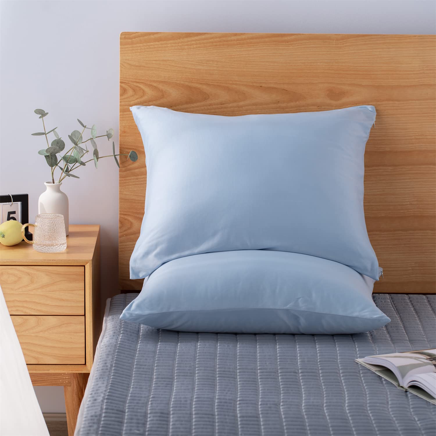 KASENTEX Zippered Pillowcase Set of 2 - Hair & Skin Care for Bedroom