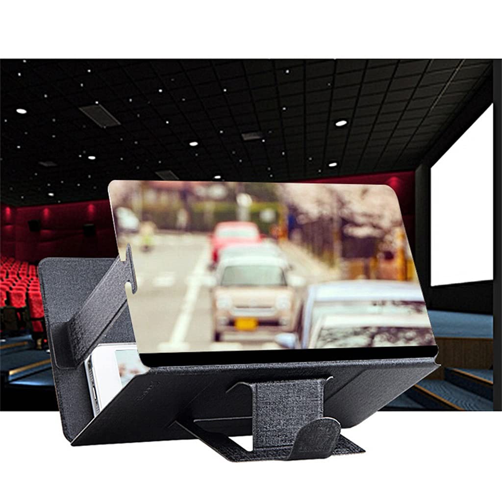 8 Inch 3D Screen Magnifier for Phones & Tablets - Foldable Desktop Stand with Leather Bracket | Perfect for Movie Watching, Gaming, and Video Calls