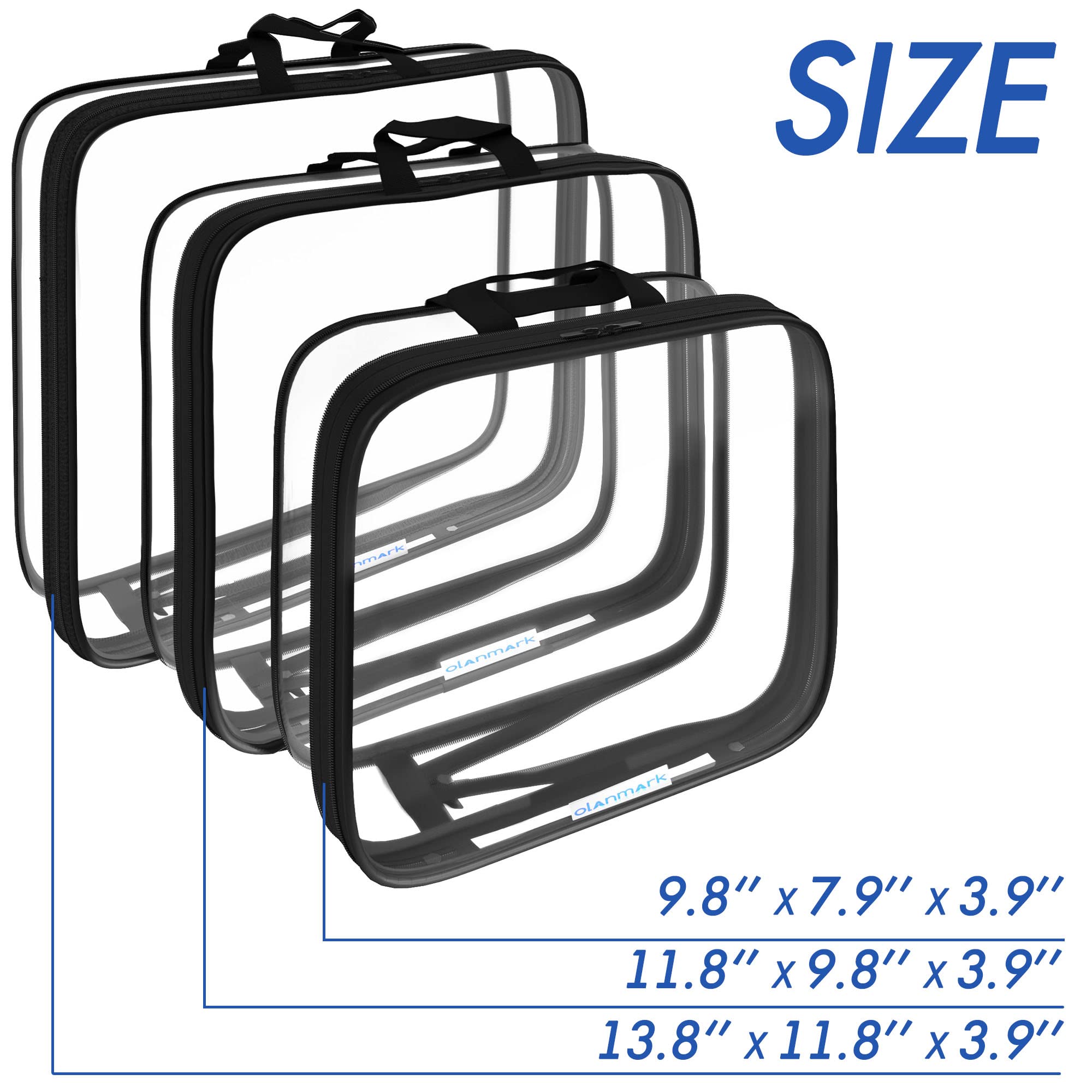 Clear Compression Packing Cubes 3-Piece Set - Large Transparent Travel Organizer Bags for Suitcases & Backpacks - Space-Saving PVC Luggage Organizers with See-Through Design - Perfect for Business Trips, Vacations & Weekend Getaways
