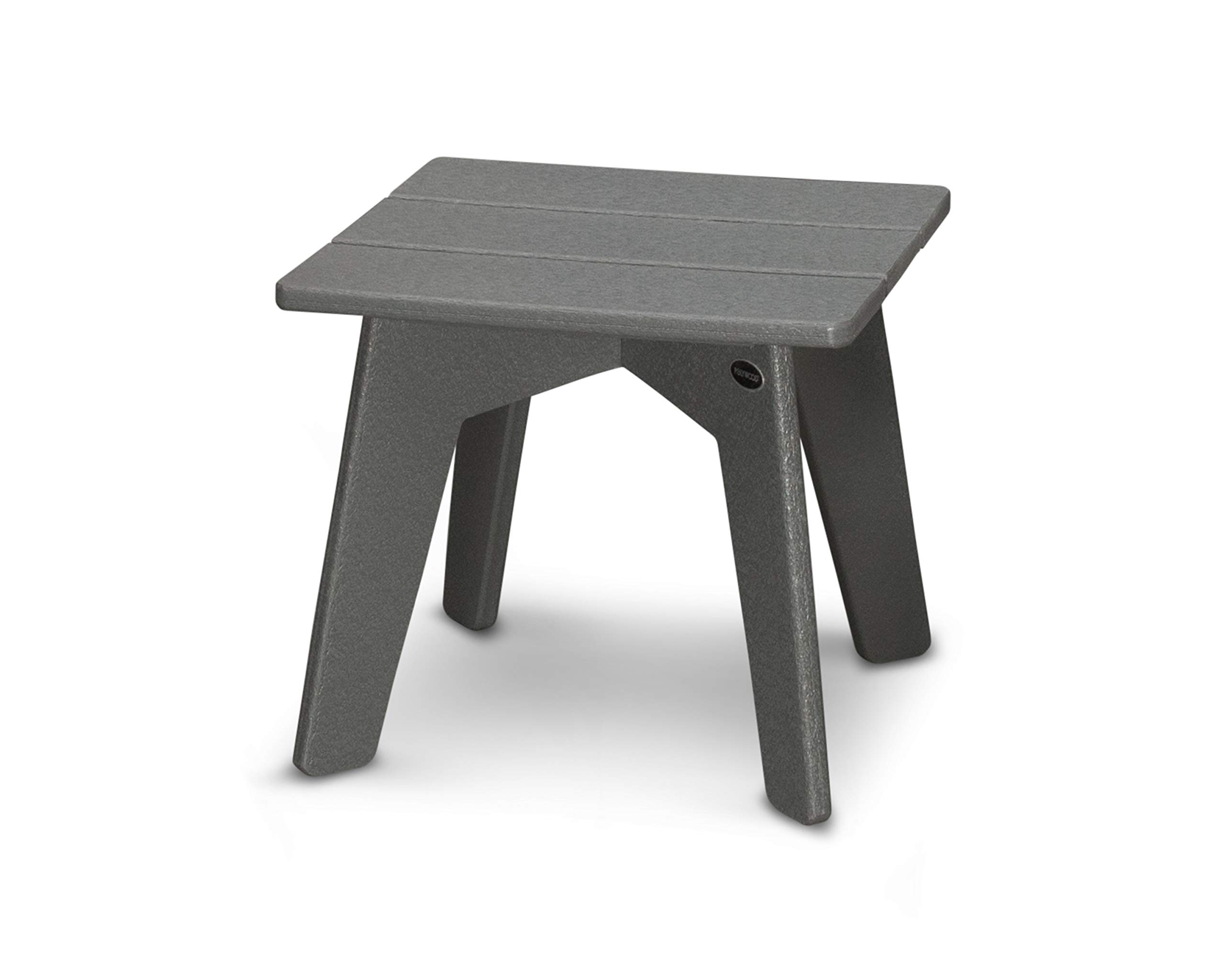 POLYWOOD® Riviera Outdoor Side Table - Durable Slate Grey Patio Furniture for Poolside, Deck, or Garden Use