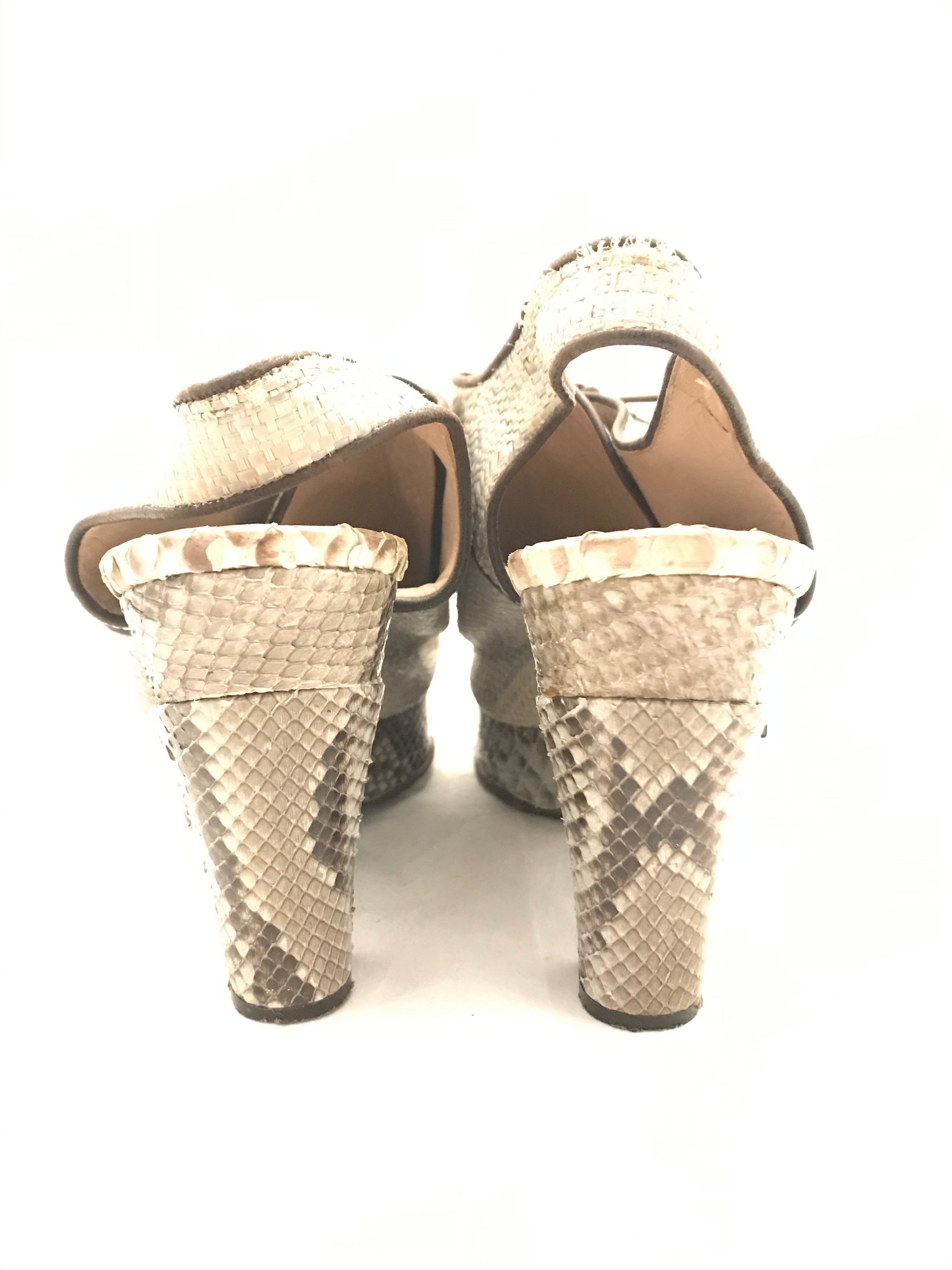 Stylish Raffia & Snakeskin Platform Sandals for Women - Comfortable Summer Wedges - Perfect for Beach, Vacation & Casual Outings