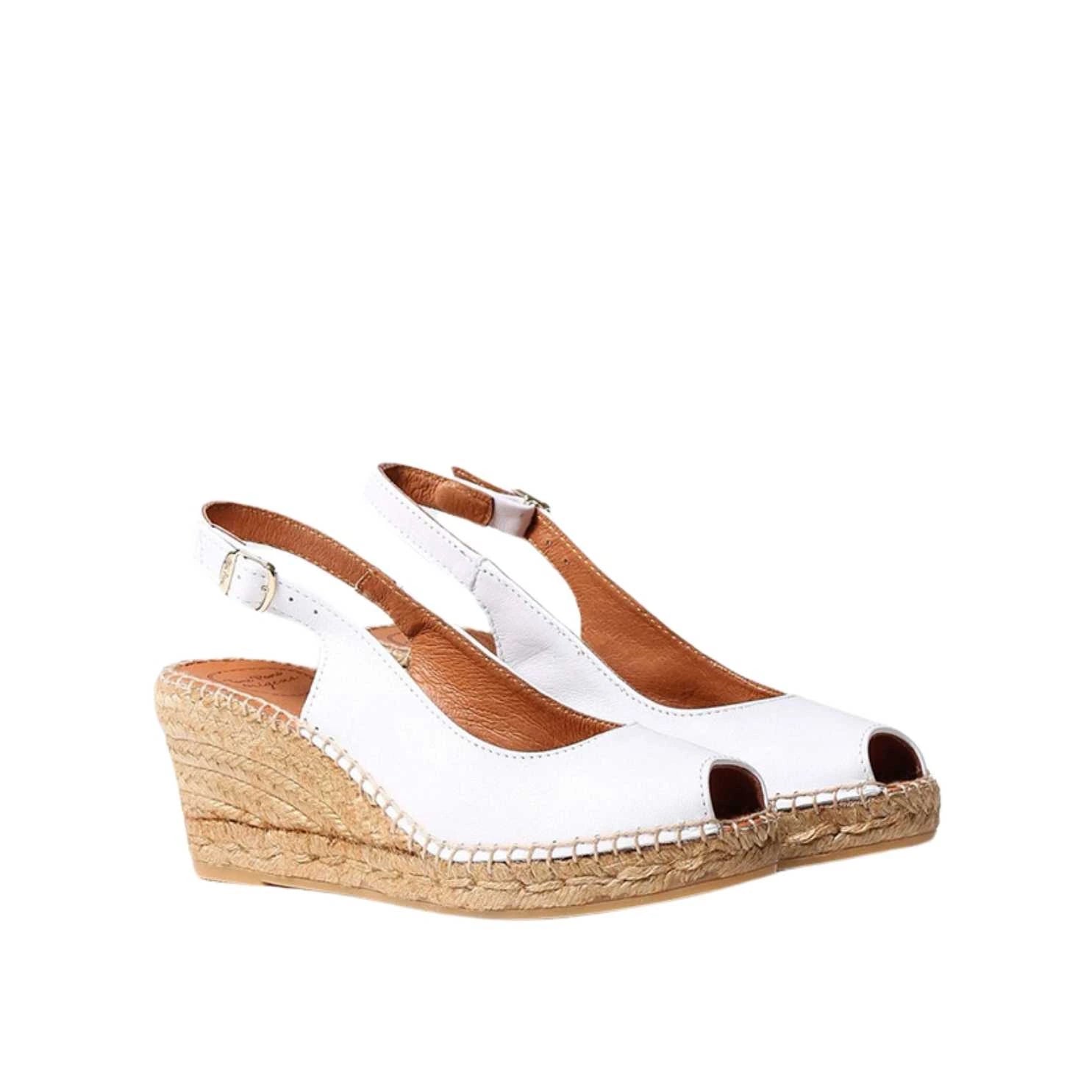 Women's Plain Leather Wedge Espadrilles - Comfortable Summer Sandals for Beach, Vacation & Casual Outings | Croacia