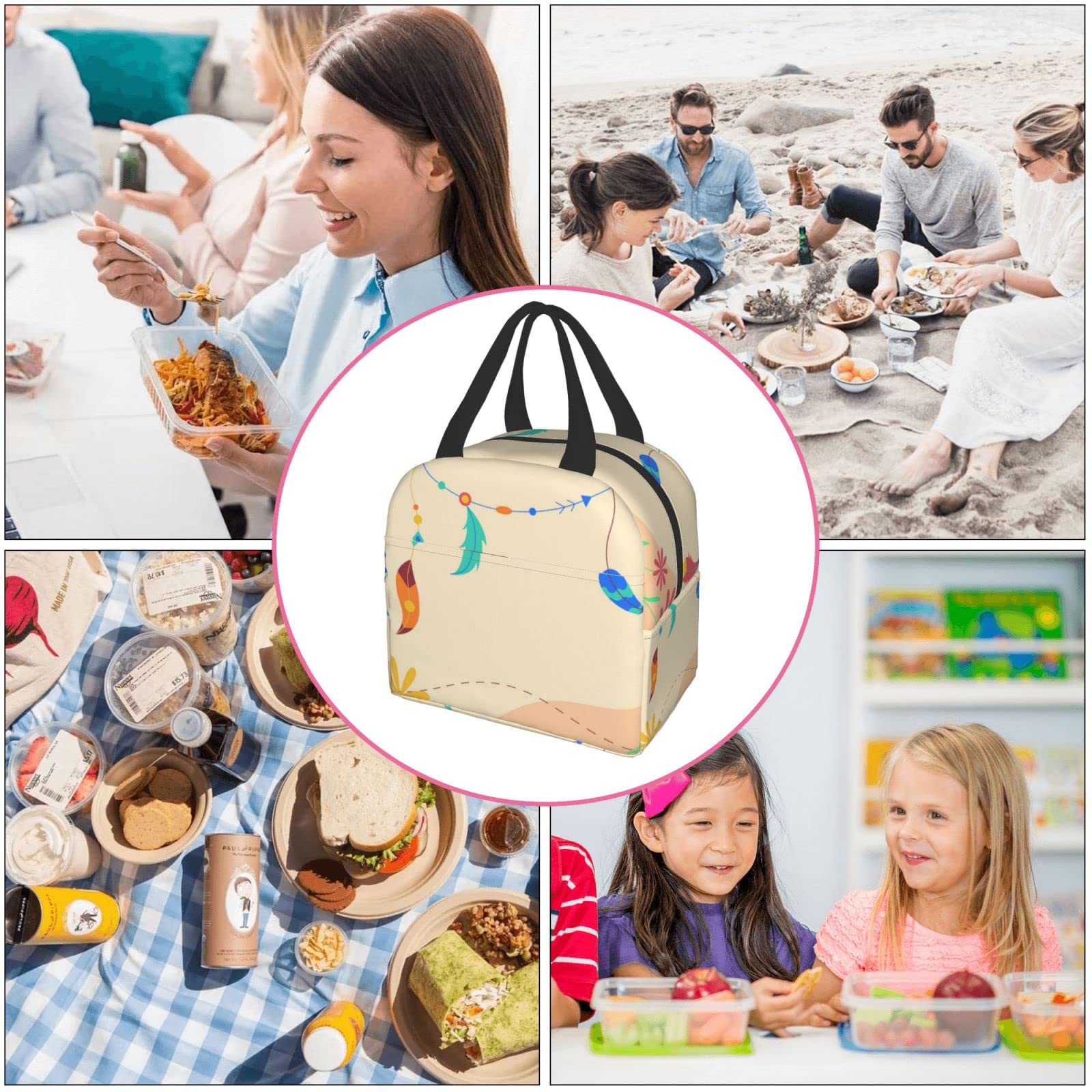 Stylish Insulated Lunch Box for Women & Men - Eco-Friendly Reusable Lunch Bag for Office, Camping, Hiking, Picnic & Beach Travel | Perfect for Work, School & Outdoor Adventures