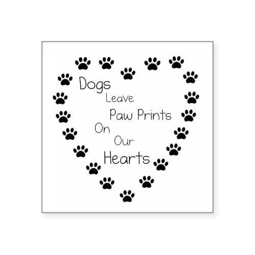 White - Dogs Leave Paw Prints 10 X Square Sticker 3 X 3