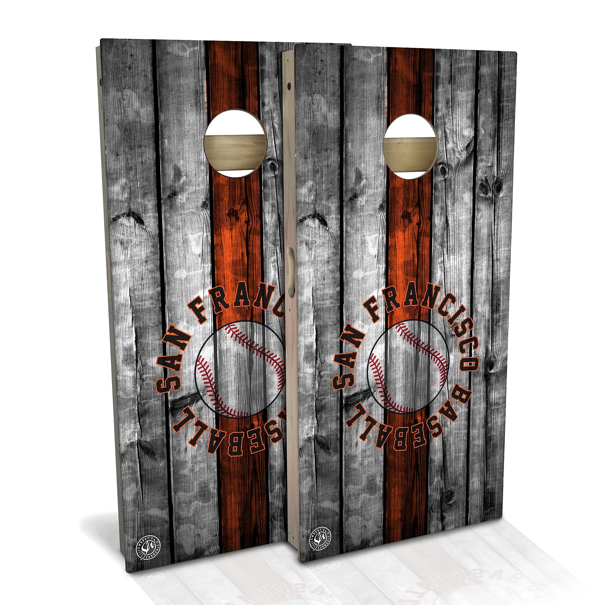 San Francisco Themed Cornhole Game Set - Premium Wooden Boards & 8 Bean Bags - Outdoor Lawn Games for Backyard, Tailgating & Parties (Multiple Sizes & Accessories Included)