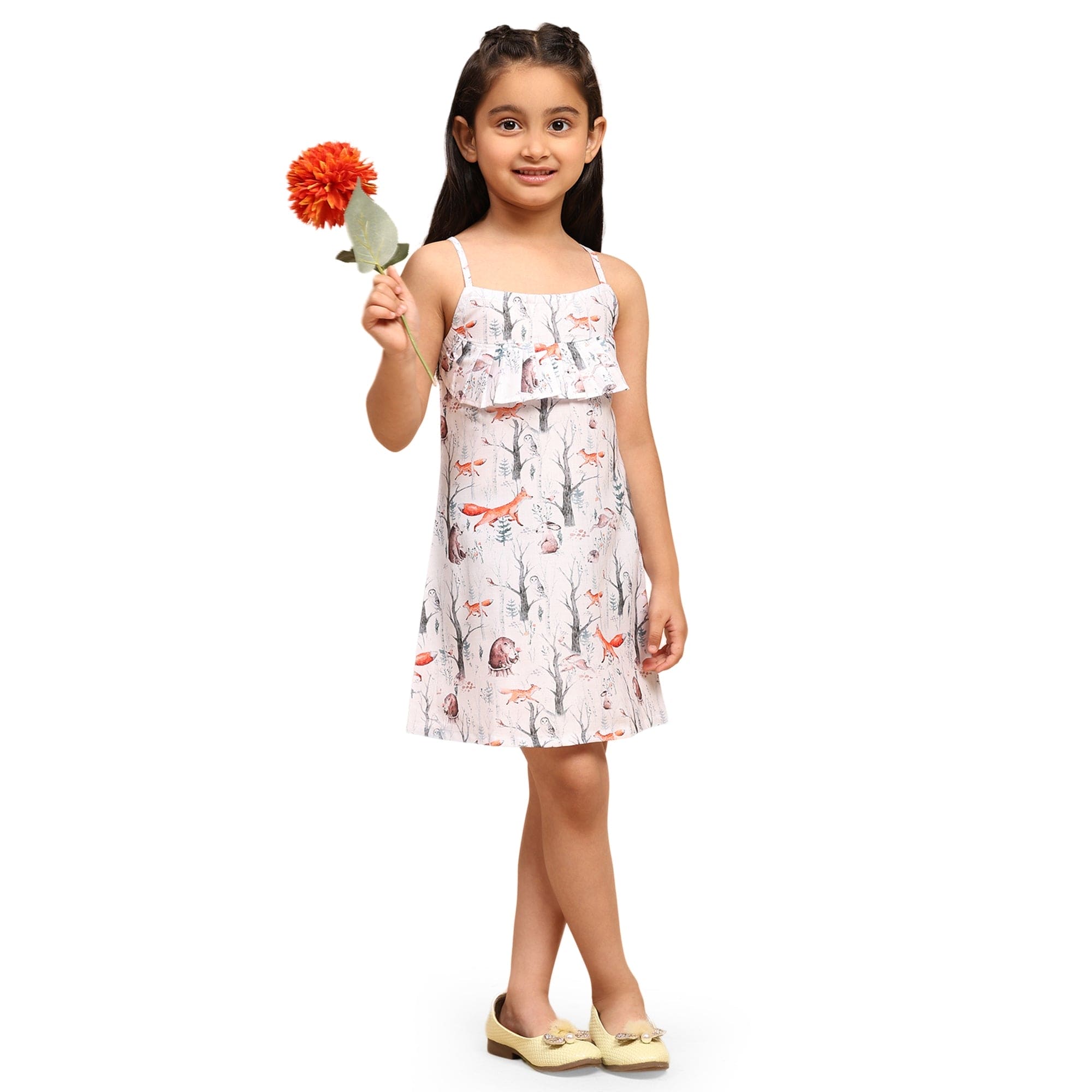 Stylish Fox Print Linen Blend Dress for Women - Summer Casual & Boho Chic Outfits - Perfect for Beach Vacations, Date Nights and Weekend Getaways