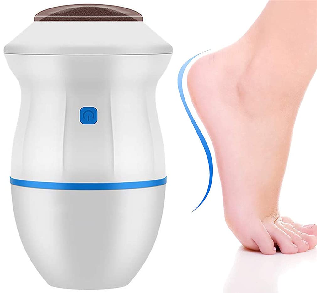 Electric Foot Callus Remover & Pedicure Tool - Portable Rechargeable Foot Grinder with Vacuum Adsorption for Dead, Hard, Cracked & Dry Skin - Heel Repair & Foot Care for Smooth Soft Feet - Perfect for Home Spa, Travel & DIY Pedicure (Blue)
