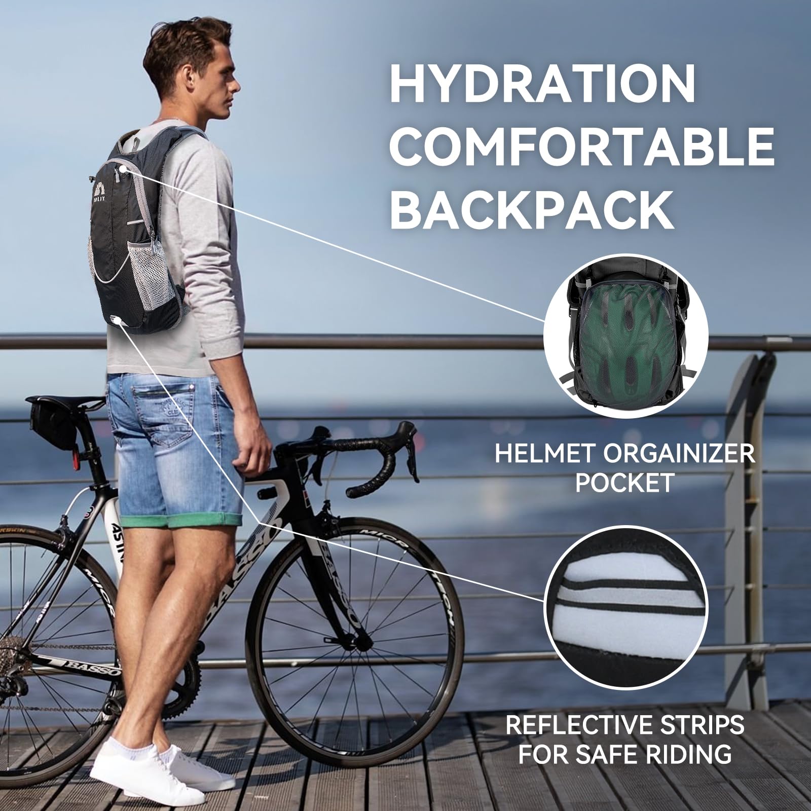 Lightweight Hydration Backpack with 2L Bladder for Running & Hiking