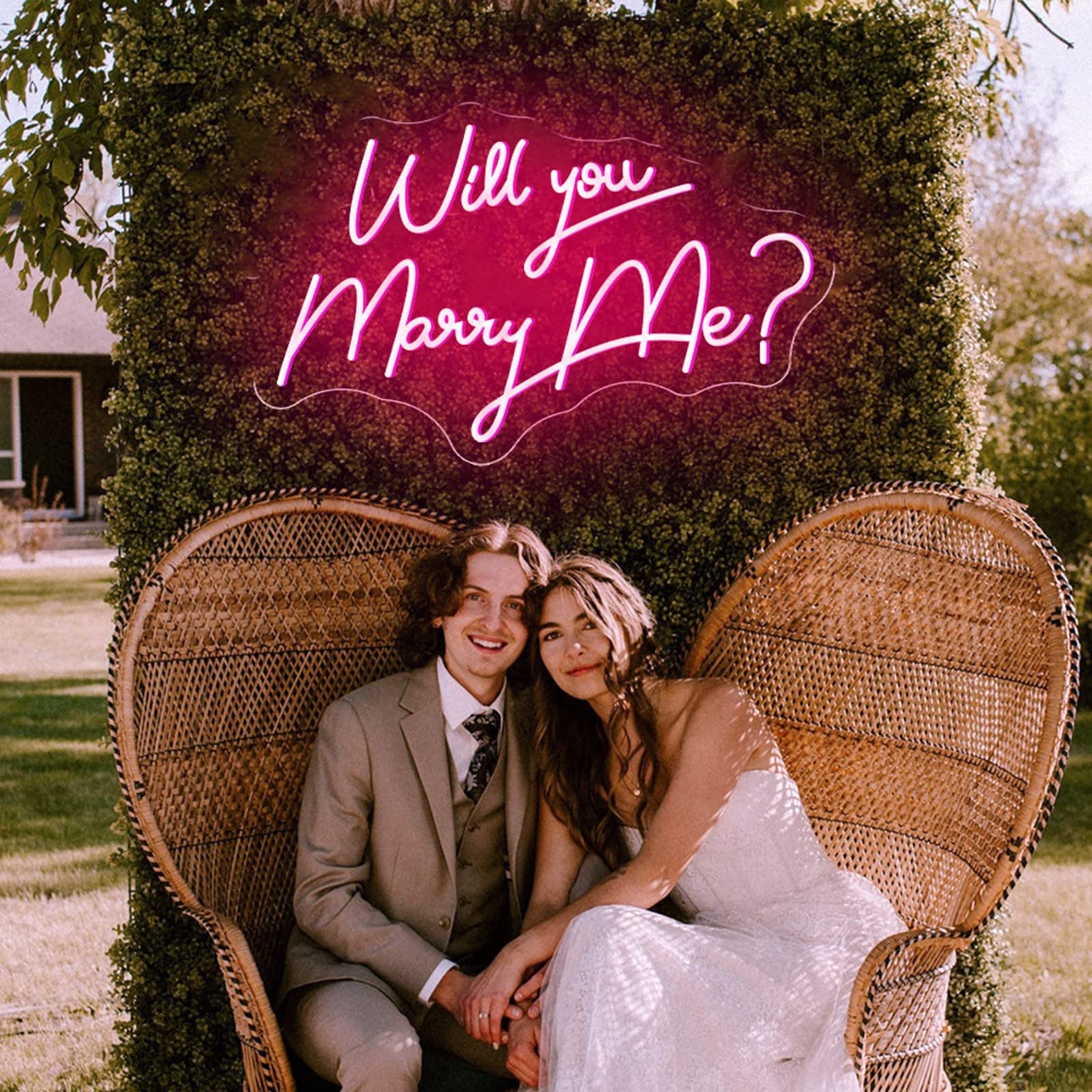 Will You Marry Me? LED Neon Sign - 21.5×13.5 Inch Custom Acrylic Light with Dimmable Flex Lights for Bedroom, Living Room, Office Decor - Perfect for Weddings, Proposals, Christmas Parties & Romantic Home Decor