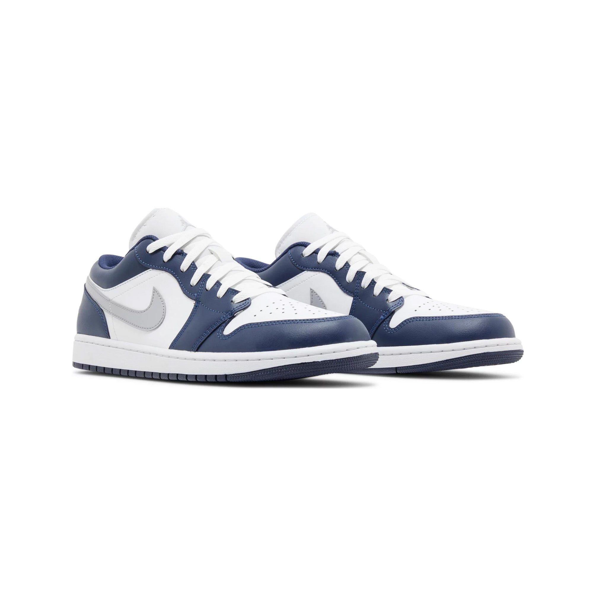 Air Jordan 1 Low 'Wolf Grey Midnight Navy' Sneakers (2024) - Men's Basketball Shoes for Casual Wear & Street Style