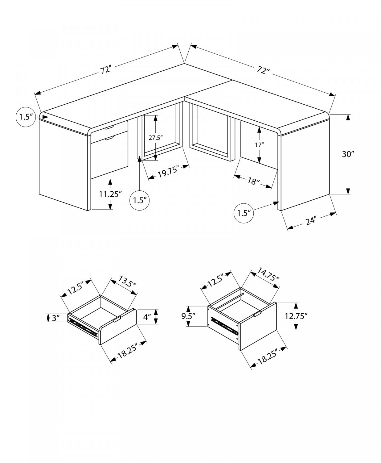 Mysa Desk - Modern White Writing Desk for Home Office, Study & Workspace | Sleek Design & Durable Construction | Perfect for Remote Work, Online Classes & Small Spaces