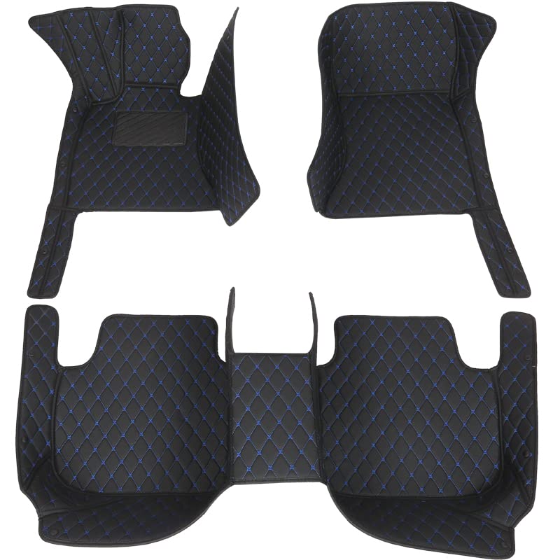 Black with blue stitching