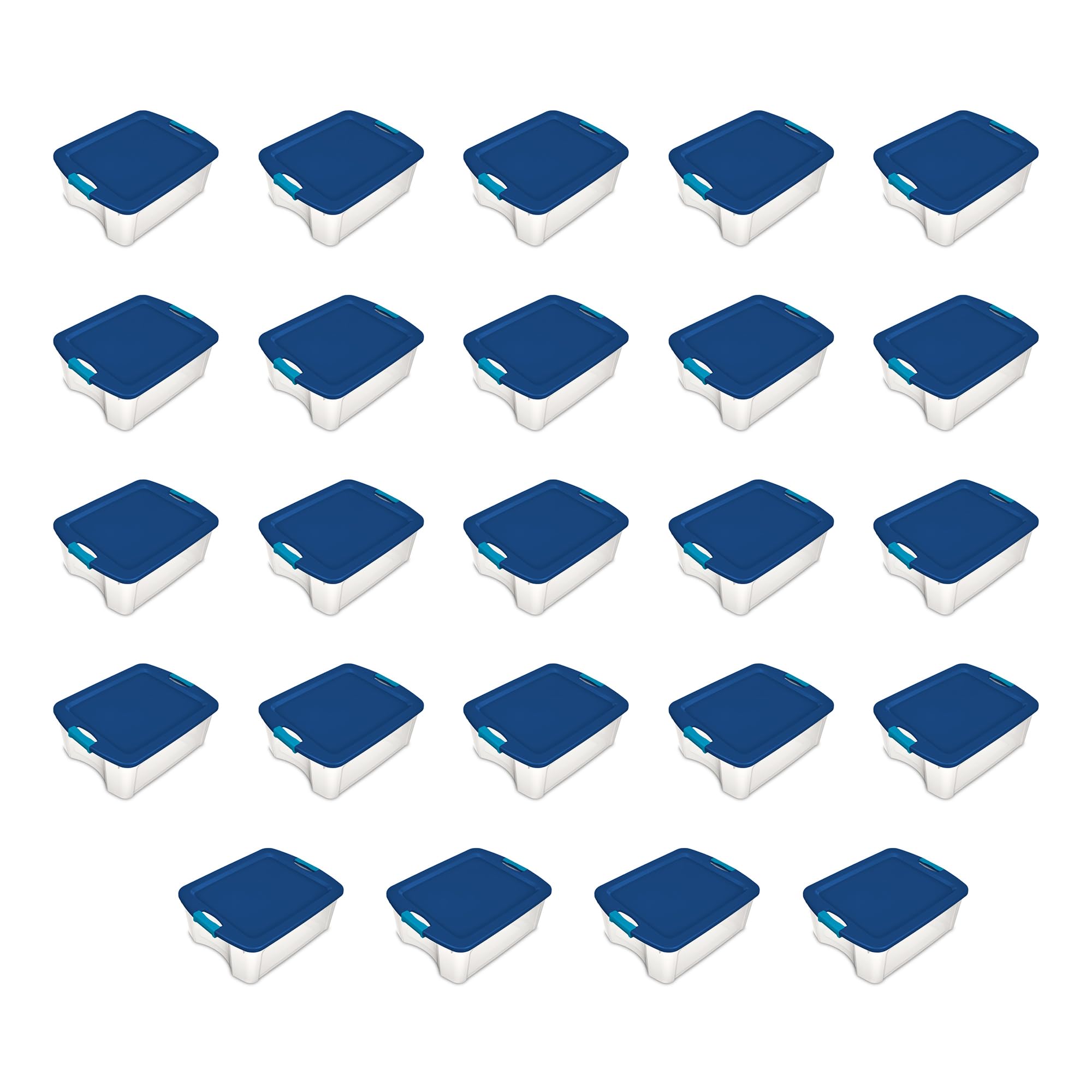 Sterilite 24-Pack 12 Gallon Clear Plastic Storage Bins with Secure Latching Lids & Ergonomic Full-Grip Handles - Perfect for Home Organization, Office Supplies & Toy Storage