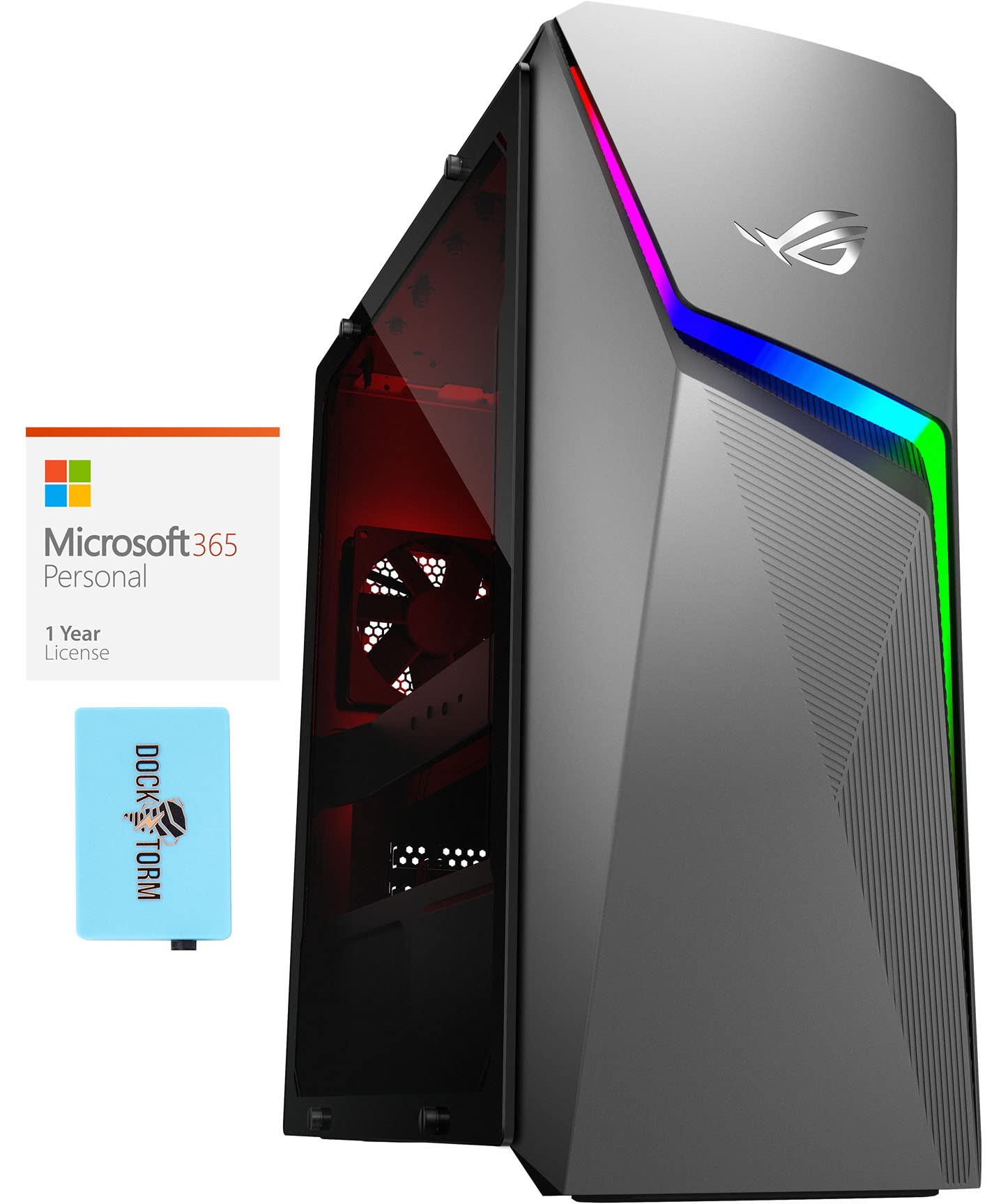 ASUS ROG Strix G10 Gaming Desktop PC - AMD Ryzen 7 5800X 8-Core, 64GB DDR4 RAM, 4TB SSD, NVIDIA GeForce RTX 3060, WiFi 6, Bluetooth 5.2, Windows 10 Pro | Includes Microsoft 365 Personal & USB Hub | Perfect for 4K Gaming, Streaming & Content Creation