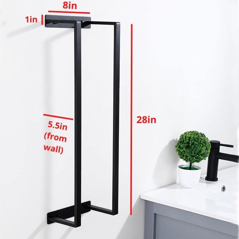 Stainless Steel Wall Mounted Bath Towel Rack Holder - Space Saving Bathroom Organization & Storage for Hand Towels, Washcloths - Perfect for Small Bathrooms, Apartments & Vanities