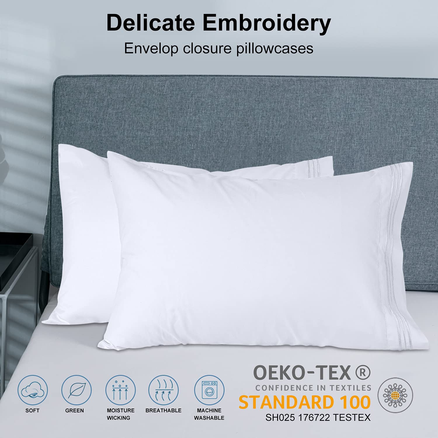 Luxury Anvo 1800 Thread Count Microfiber Bed Sheets Set - Hypoallergenic, Ultra Soft Brushed Fabric, 16
