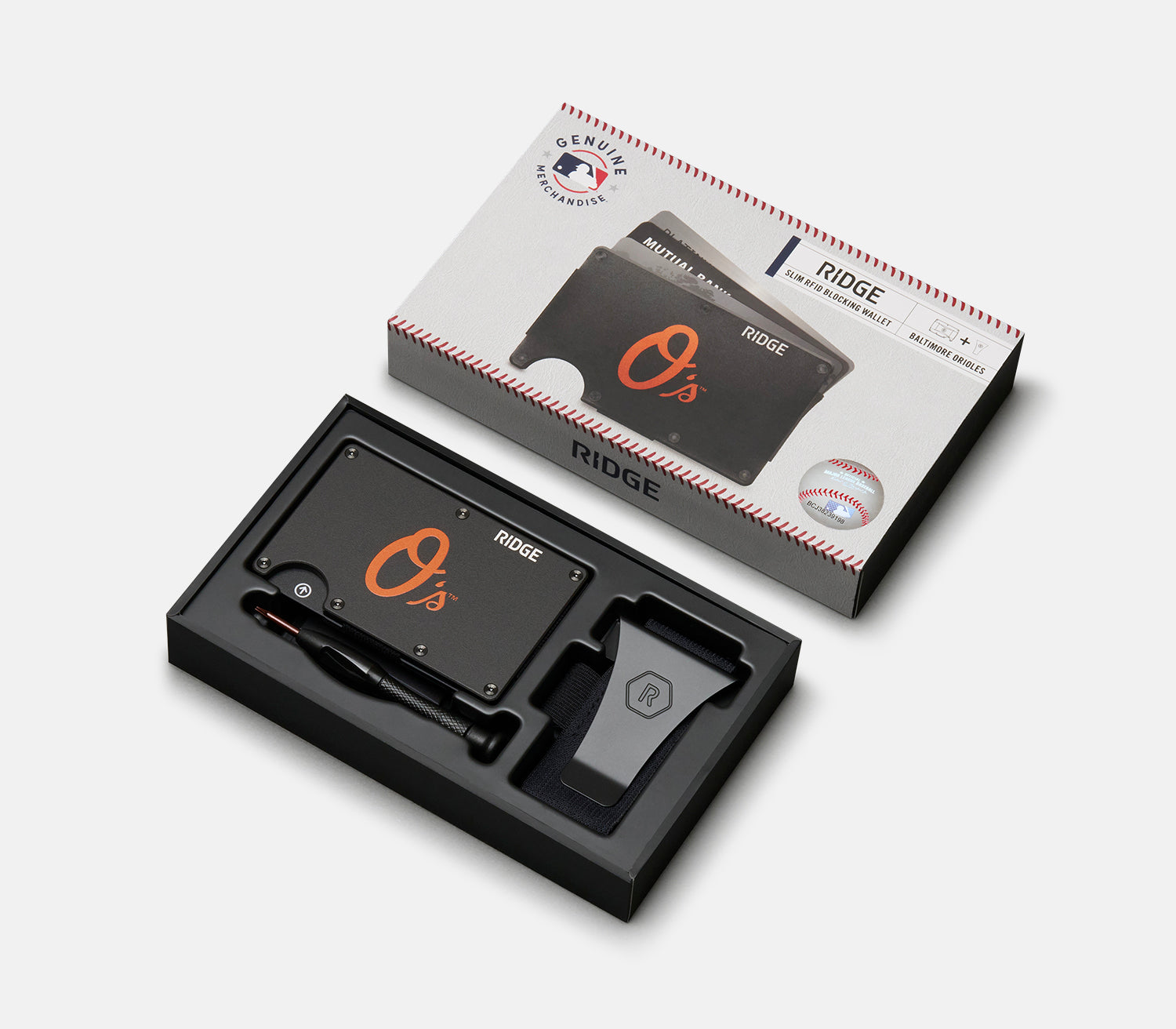 Ridge Wallet for Men - Slim RFID Blocking Minimalist Front Pocket Wallet - Perfect for Everyday Carry & Travel | Baltimore Orioles Edition