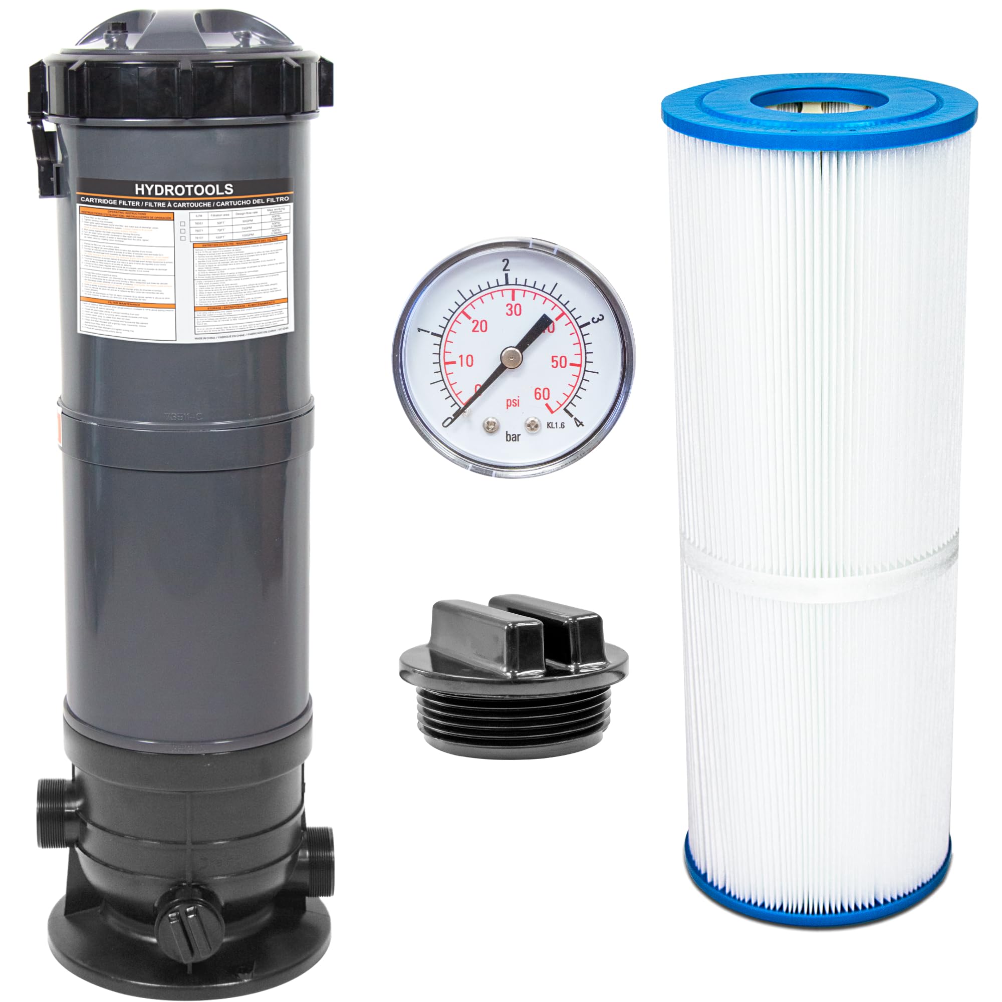 SWIMLINE HYDROTOOLS Above Ground Pool Cartridge Filter System - 70 Sq Ft Sure-Flo Replacement Filter Tank with Element | Perfect for Inground & Above Ground Swimming Pool Maintenance, Water Filtration & Cleaning
