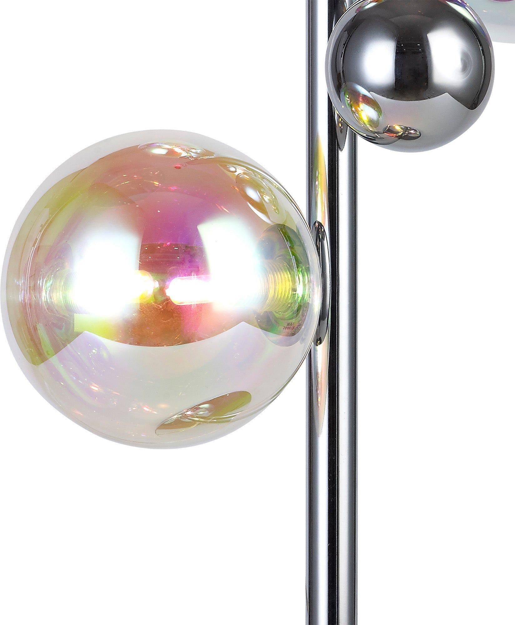 Modern Austin Table Lamp - 1/3Lt x G9 Bulb - Copper & Opal, Polished Chrome & Iridescent, Polished Chrome & Black Options - Smoked Glass Shade IP20 - Perfect for Bedroom, Living Room, or Office Lighting